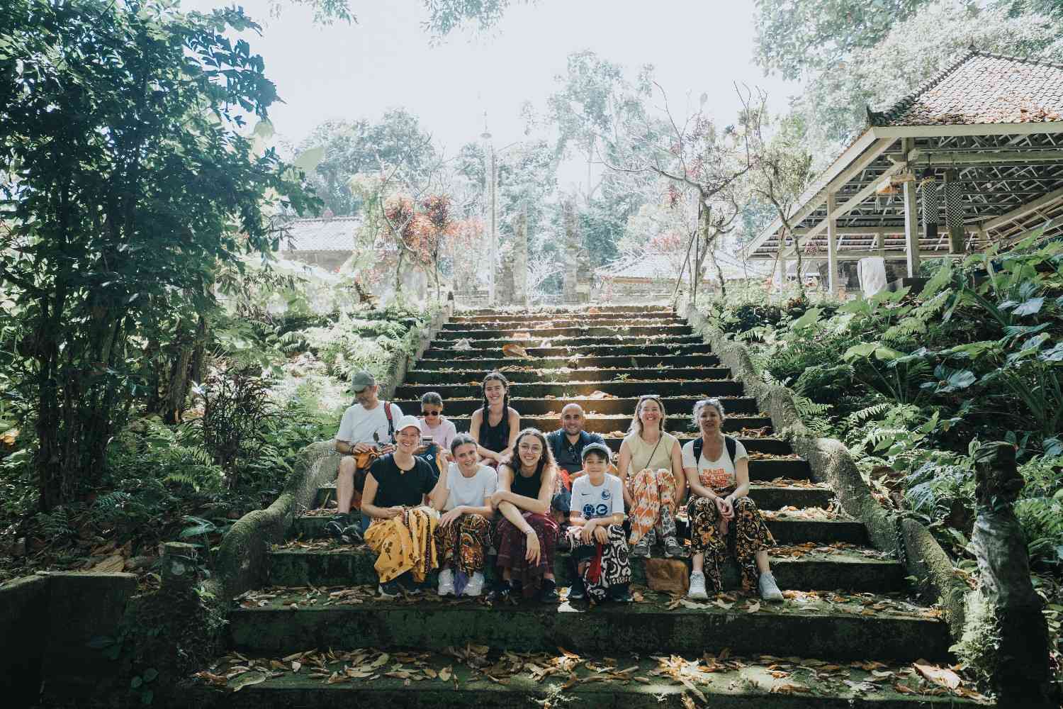 Group Trekking through Rice Fields